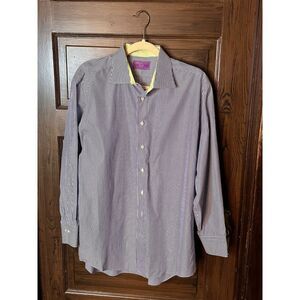 Lorenzo Uomo L/S Shirt Men's Sz 32/33 Cotton Blue 100%‎ Cotton Trim See Pictures